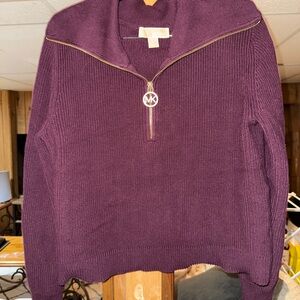 Michael Kors Plum Sweater with Gold Accent
